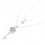 Collier-Double-Chaine-Pendentif-Cle-Strass-Argente