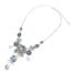 Collier-Pendentif-Cercles-et-Fleurs-Email-BleuGris-et-Metal-Strass