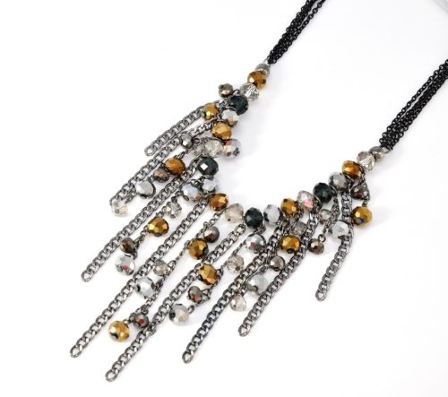 Collier-Plastron-Multi-Chaines-Metal-et-Perles-Facettes-NoirGrisTaupe