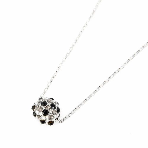 Necklace-pendant-ball-ornament-de-strass-NoirGrisArgente