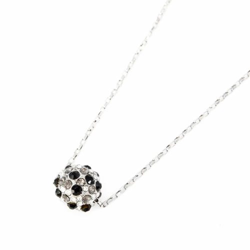 Collier-Pendentif-Boule-Ornee-de-Strass-NoirGrisArgente