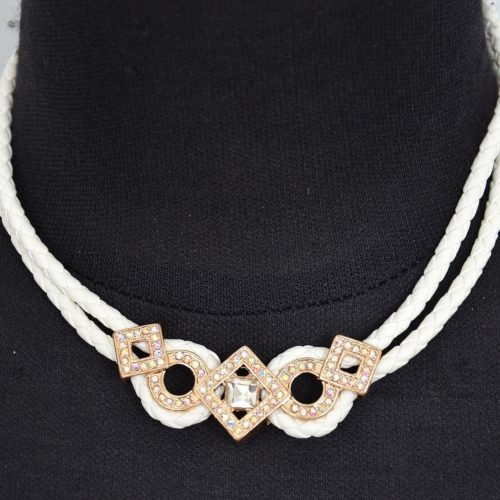 Collier-Tour-de-Cou-Double-Cordon-et-Formes-Strass-BlancDore