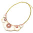 Collier-Plastron-Pointu-Motif-Fleurs-avec-Pierres-et-Strass-Rose