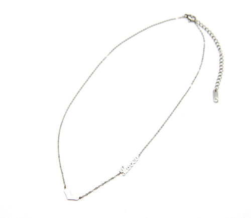 Collier-Fine-Chaine-Pendentif-Coeur-et-Message-LoveU-Acier-Argente