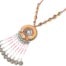 Sautoir-Collier-Cordon-Tresse-Cauris-avec-Cercle-Ethnique-Rose-et-Chaines-Pieces