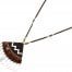 Sautoir-Collier-Pendentif-Triangle-Pierres-Marron-Chevrons-et-Losanges-Metal-Argente