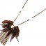 Sautoir-Collier-Pendentif-Pierres-et-Plumes-Marron-avec-Chaines-Pendantes