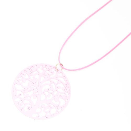 Sautoir-Collier-Fil-Cordon-Pendentif-Motif-Arbre-de-Vie-Rose