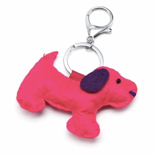 Porte-Cles-Bijou-de-Sac-Chien-Feutrine-FuchsiaViolet