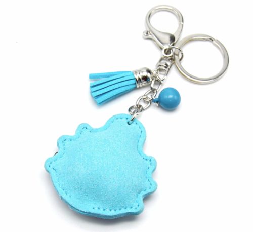 Porte-Cles-Bijou-de-Sac-Coccinelle-XXL-Strass-Bicolore-et-Feutrine-Bleu-TurquoiseArgente