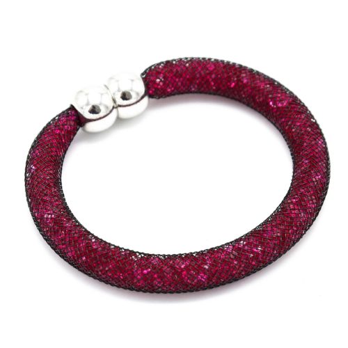 Bracelet-Aimante-Stardust-Tube-Resille-avec-Cristaux-FuchsiaNoir