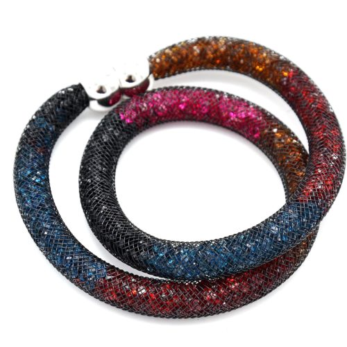 Bracelet-Aimante-Stardust-Double-Tour-Tube-Resille-avec-Cristaux-Multicolore