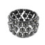 Bracelet-Manchette-Chic-Multi-Domes-Metal-Noir-et-Strass-Gris