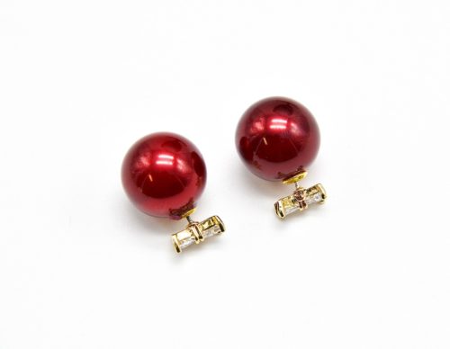 Boucles-dOreilles-Double-Perles-Noeud-Zirconium-et-Perle-Rouge