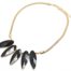 Collier-Plastron-Multi-Feuilles-Pierres-Effet-Cristal-Noir-et-Metal-Dore