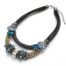 Collier-Plastron-Double-Cordons-avec-Chaine-Enroulee-et-Perles-Facettes-Bleu-Noir