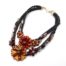 Collier-Plastron-Double-Cordons-Tresses-avec-Fleurs-en-Perles-Bordeaux-Noir