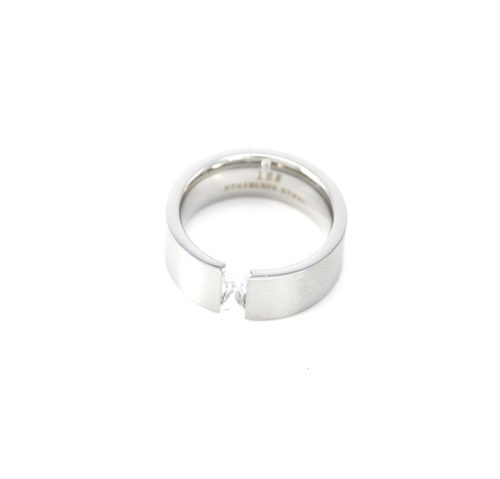 Bague-Anneau-Large-Pouce-Acier-avec-Centre-Pierre-Argente