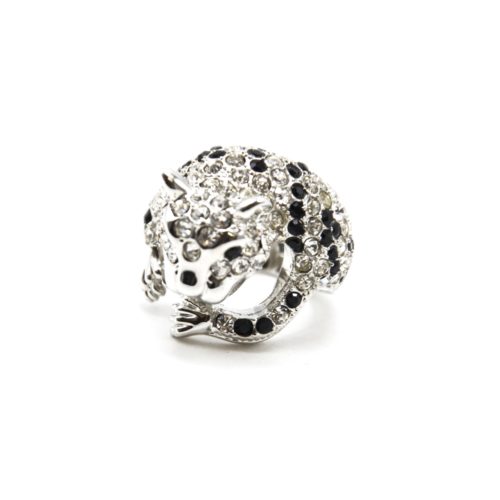 Bague-Statement-Tigre-Felin-Metal-et-Strass-Argente-Noir