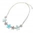 Collier-Double-Chaine-et-Pendentif-Fleurs-Metal-Email-et-Strass-BleuArgente