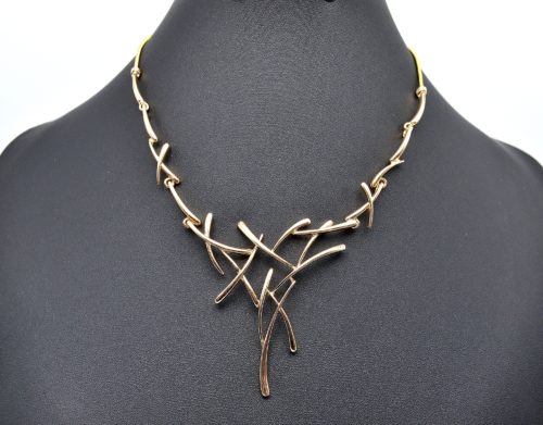 CC771 - Collier Pendentif Multi-Filaments Artifice Métal Doré – Image 2