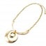 Collier-Statement-Pendentif-Cercle-Ouvert-Metal-Dore