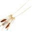 Sautoir-Collier-Perles-Pierres-avec-Cascade-de-Chaines-Metal-et-Plumes-Beige