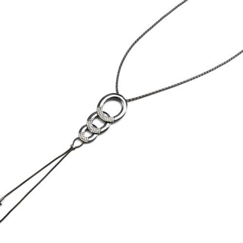 Sautoir-Collier-Chaine-Pendentif-3-Ovales-Metal-Strass-Gris