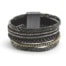 Bracelet-Manchette-Multi-Rangs-Ecailles-Noir-avec-Strass-et-Fil-Torsade