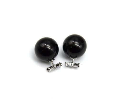 Boucles-dOreilles-Double-Mode-Noeud-Zirconium-Argente-et-Perle-Noire