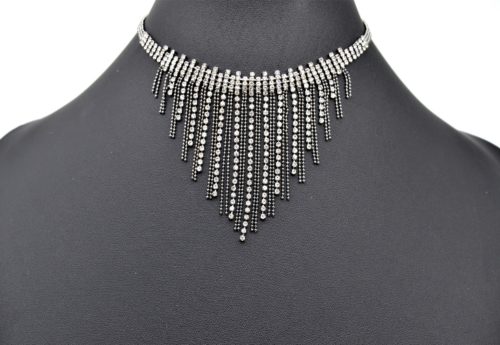 Collier-Plastron-Chic-Multi-Chaines-Metal-et-Strass-Gris