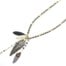 Sautoir-Collier-Double-Chaines-Perles-Brillantes-avec-Plumes-Ethnique-Noir