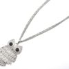 Sautoir-Collier-Pendentif-Chouette-Articulee-Metal-Strass-Argente