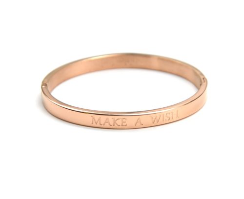 Bracelet-Jonc-Acier-Or-Rose-avec-Message-Make-A-Wish