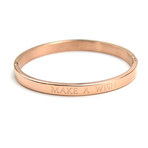 Bracelet-Jonc-Acier-Or-Rose-avec-Message-Make-A-Wish