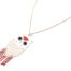 Sautoir-Collier-Fine-Chaine-Pendentif-Hibou-Ajoure-Acier-Or-Rose-et-Perles-Rocaille-Orange