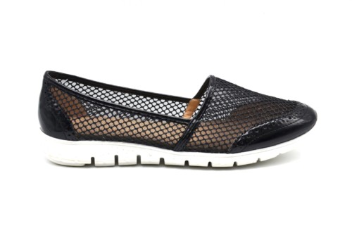 Espadrilles-Vernies-Perforees-Surpiqures-avec-Maille-Resille-et-Semelle-Compensee