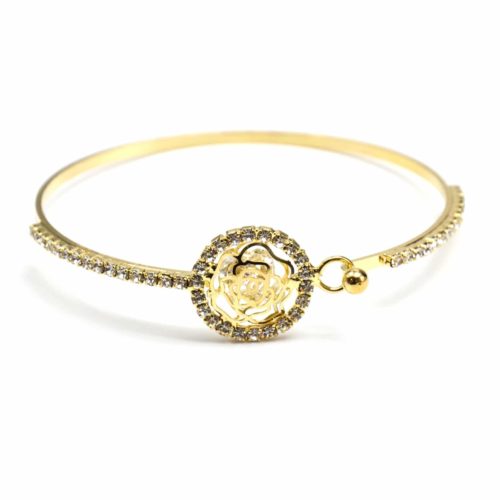 Bracelet-Jonc-Fleur-avec-Cristaux-et-Contour-Cercle-Strass-Dore-Jaune