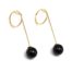 Boucles-dOreilles-Traversantes-Cercle-Ouvert-et-Tige-Metal-Dore-avec-Perle-Noire