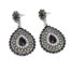 Boucles-dOreilles-Fleur-et-Goutte-Metal-Vieilli-Argente-avec-Pierres-et-Strass