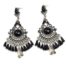 Boucles-dOreilles-Triangle-et-Papillon-Metal-Vieilli-Argente-avec-Pierres-Strass-et-Perles