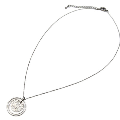 Collier-Chaine-Pendentif-Double-Cercles-et-Arbre-de-Vie-Metal-Gris