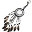 Porte-Cles-Bijou-de-Sac-Attrape-Reves-Dreamcatcher-Feutrine-avec-Fils-Brillants-Perles-et-Plumes-Ethnique-Noir