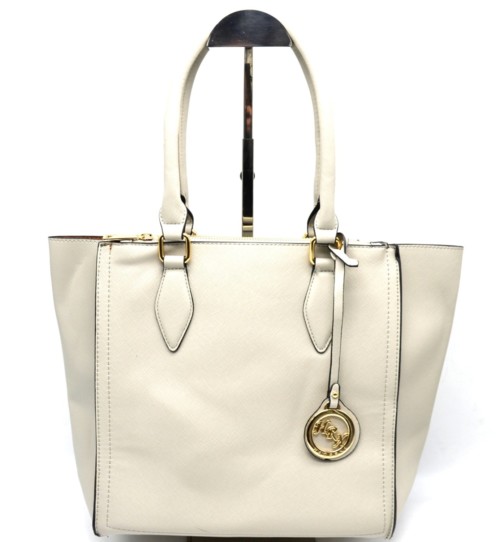 1630-252 - Sac à Main Cabas Simili Cuir Brossé avec Plaque Dorée – Image 3