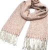 Echarpe-Longue-Automne-Hiver-Maille-Bouclee-avec-Franges-Fils-Rose