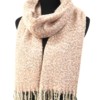 Echarpe-Longue-Automne-Hiver-Maille-Bouclee-avec-Franges-Fils-Rose
