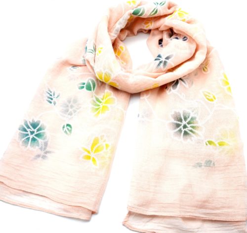 PSV72 - Foulard Long Printemps Eté Uni Motif Fleurs Brodées Multicolore