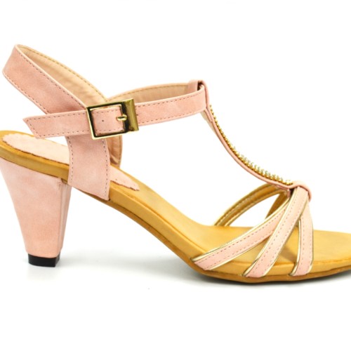 Sandals-bare-feet-heel-with-Multi-flanges-Edge-Dore-et-Renie-Adorne-de-rhinestones