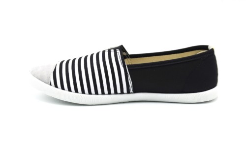 Espadrilles-Tissu-Uni-Noir-et-Rayures-avec-Bouts-Style-Daim