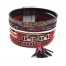 Bracelet-Manchette-Multi-Rangs-Ecailles-Python-Pierres-Brillantes-et-Pompon-Bordeaux